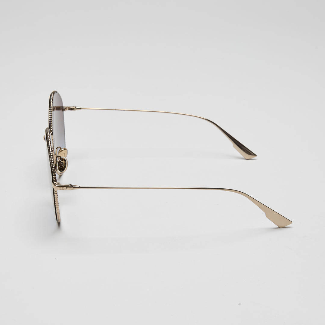 Dior Gold Tone DiorSociety4 Round Gradient Sunglasses