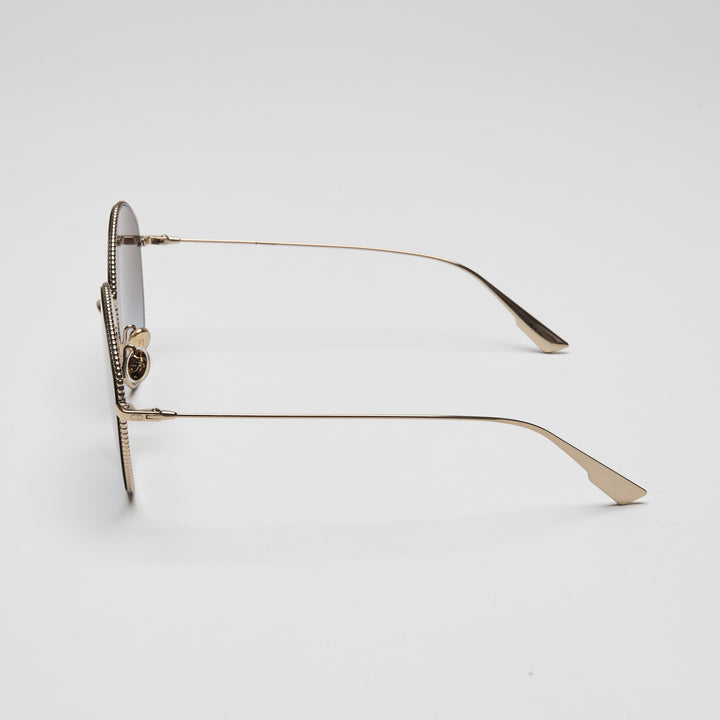 Dior Gold Tone DiorSociety4 Round Gradient Sunglasses