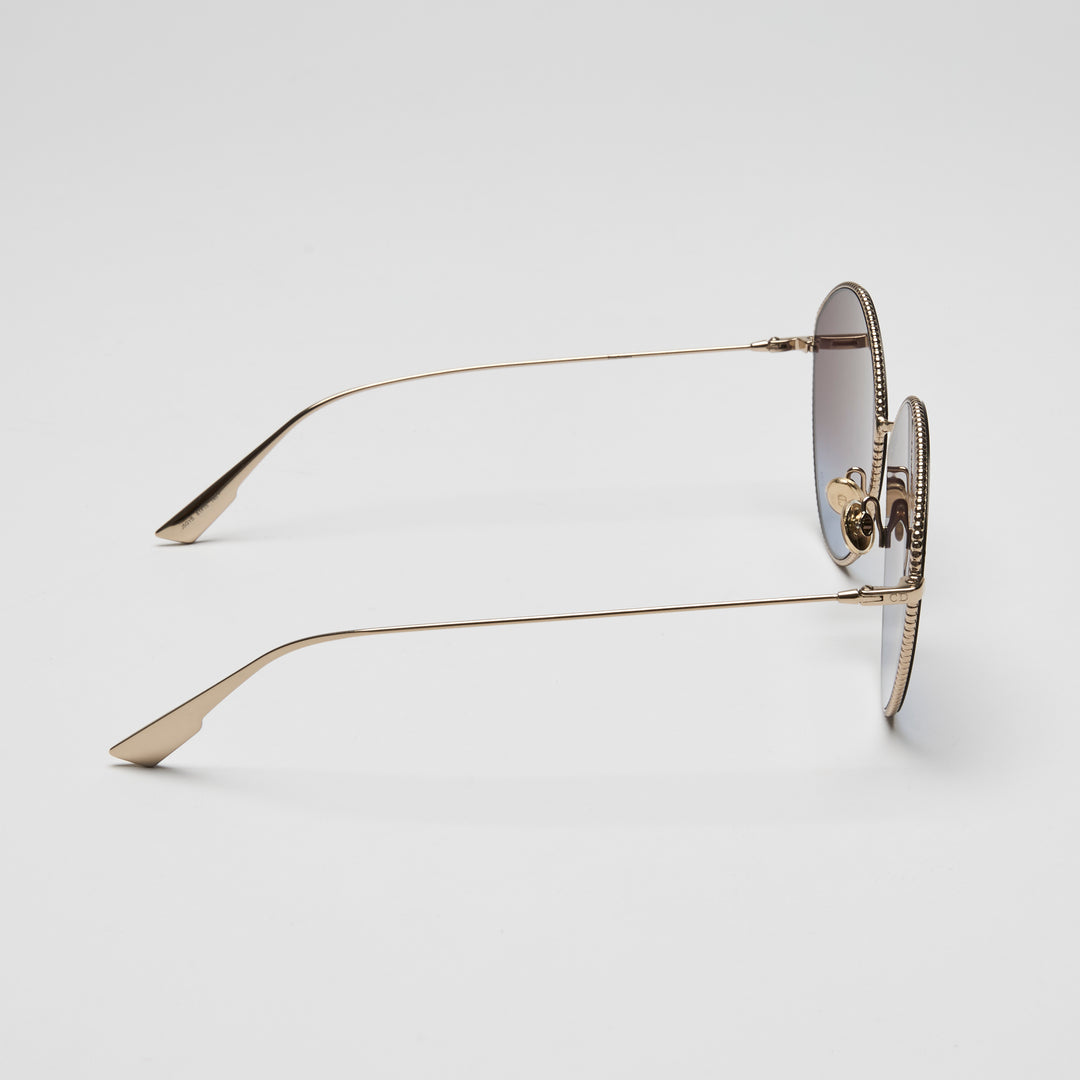 Dior Gold Tone DiorSociety4 Round Gradient Sunglasses