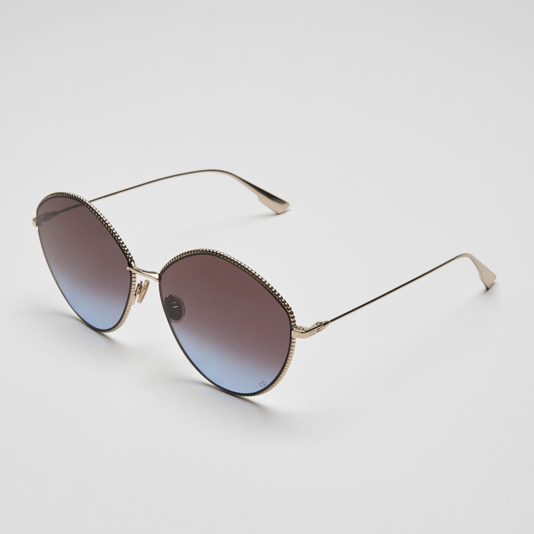Dior Gold Tone DiorSociety4 Round Gradient Sunglasses