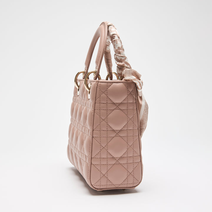 Dior Blush Pink Cannage Lambskin Leather Small Lady My ABDCDior Bag