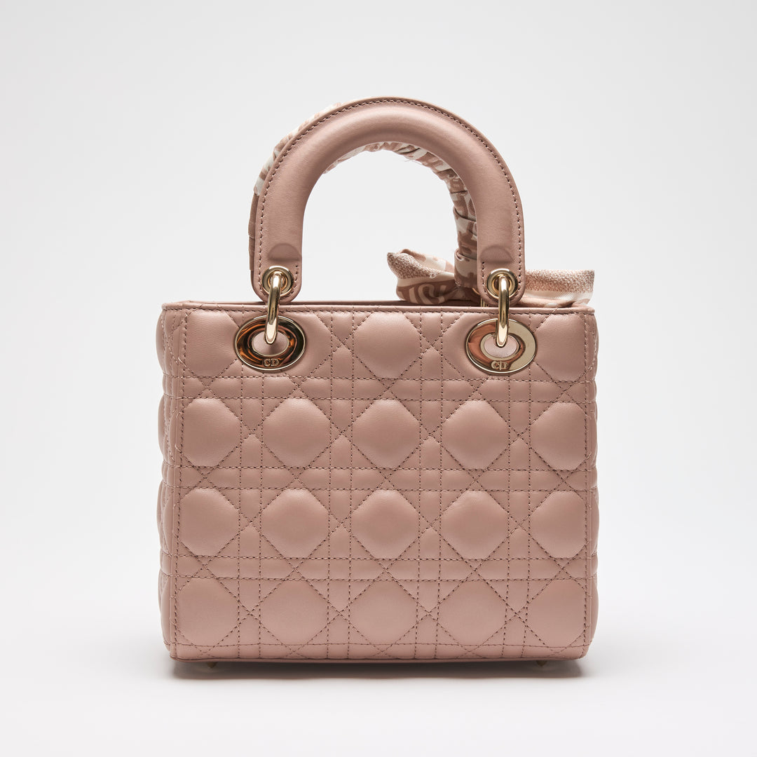 Dior Blush Pink Cannage Lambskin Leather Small Lady My ABDCDior Bag