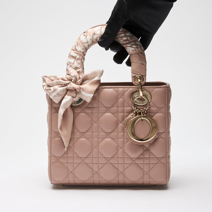 Dior Blush Pink Cannage Lambskin Leather Small Lady My ABDCDior Bag
