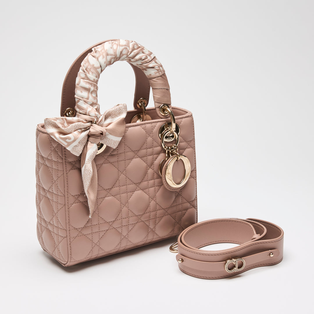 Dior Blush Pink Cannage Lambskin Leather Small Lady My ABDCDior Bag