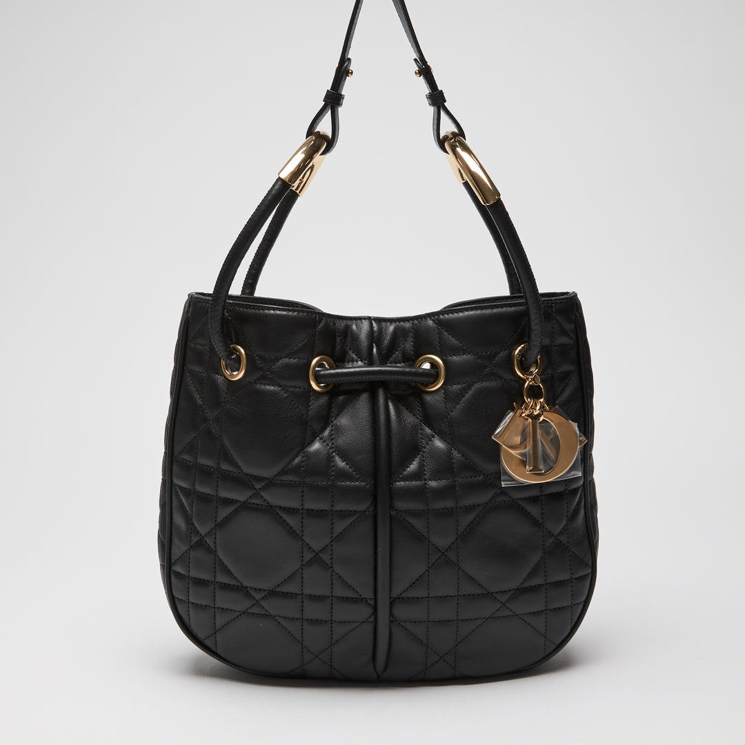 Dior Black Cannage Lambskin Leather Medium Nolita Tote Bag