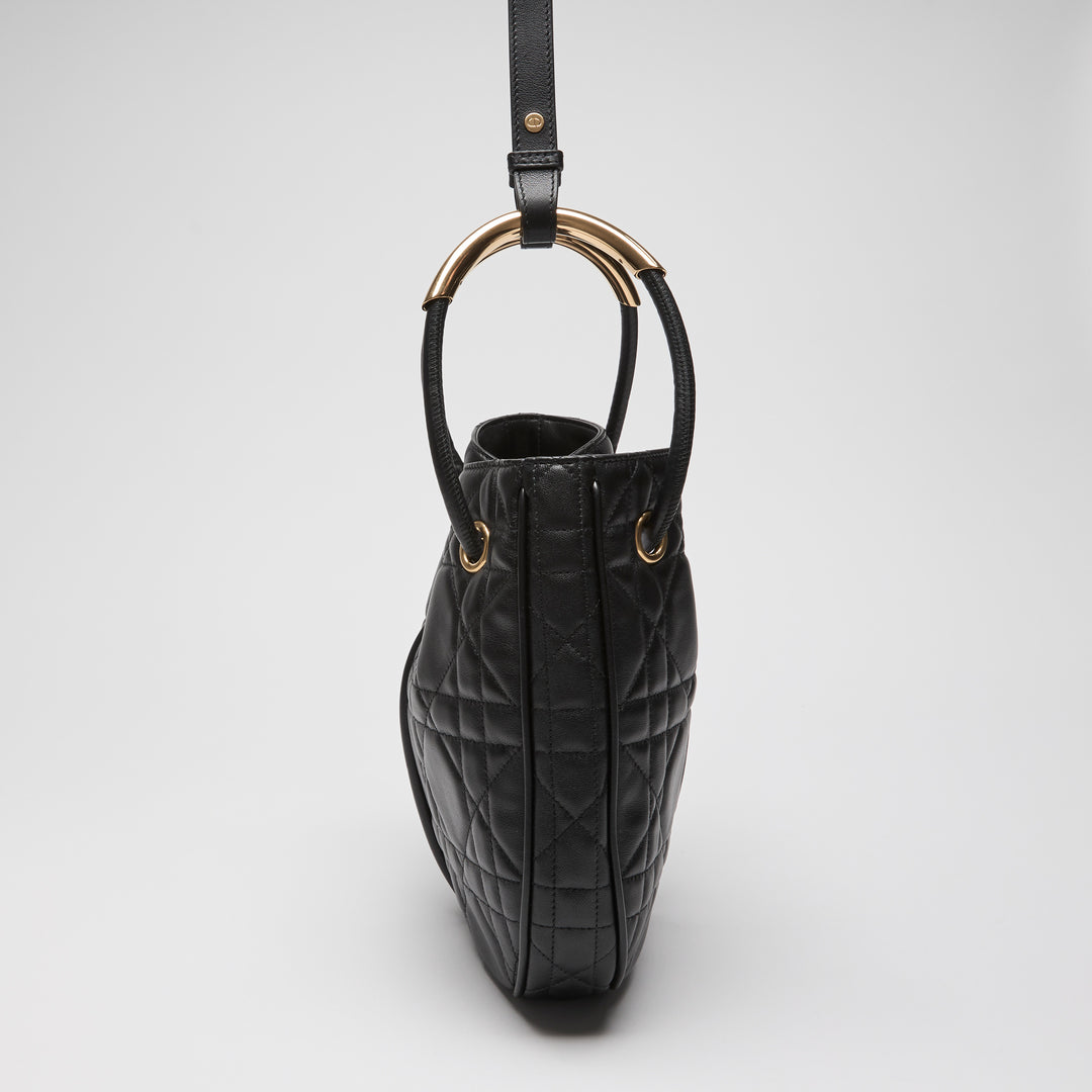 Dior Black Cannage Lambskin Leather Medium Nolita Tote Bag
