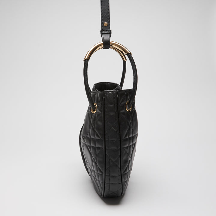 Dior Black Cannage Lambskin Leather Medium Nolita Tote Bag