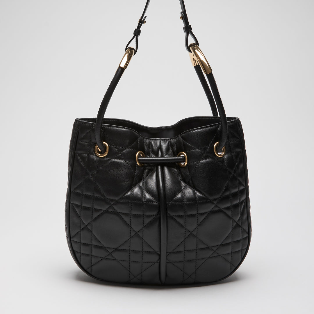 Dior Black Cannage Lambskin Leather Medium Nolita Tote Bag