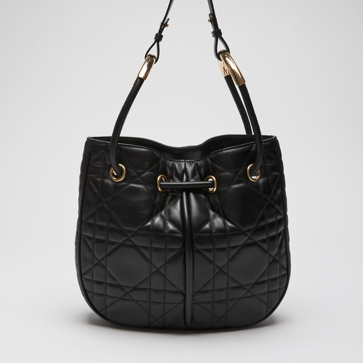 Dior Black Cannage Lambskin Leather Medium Nolita Tote Bag