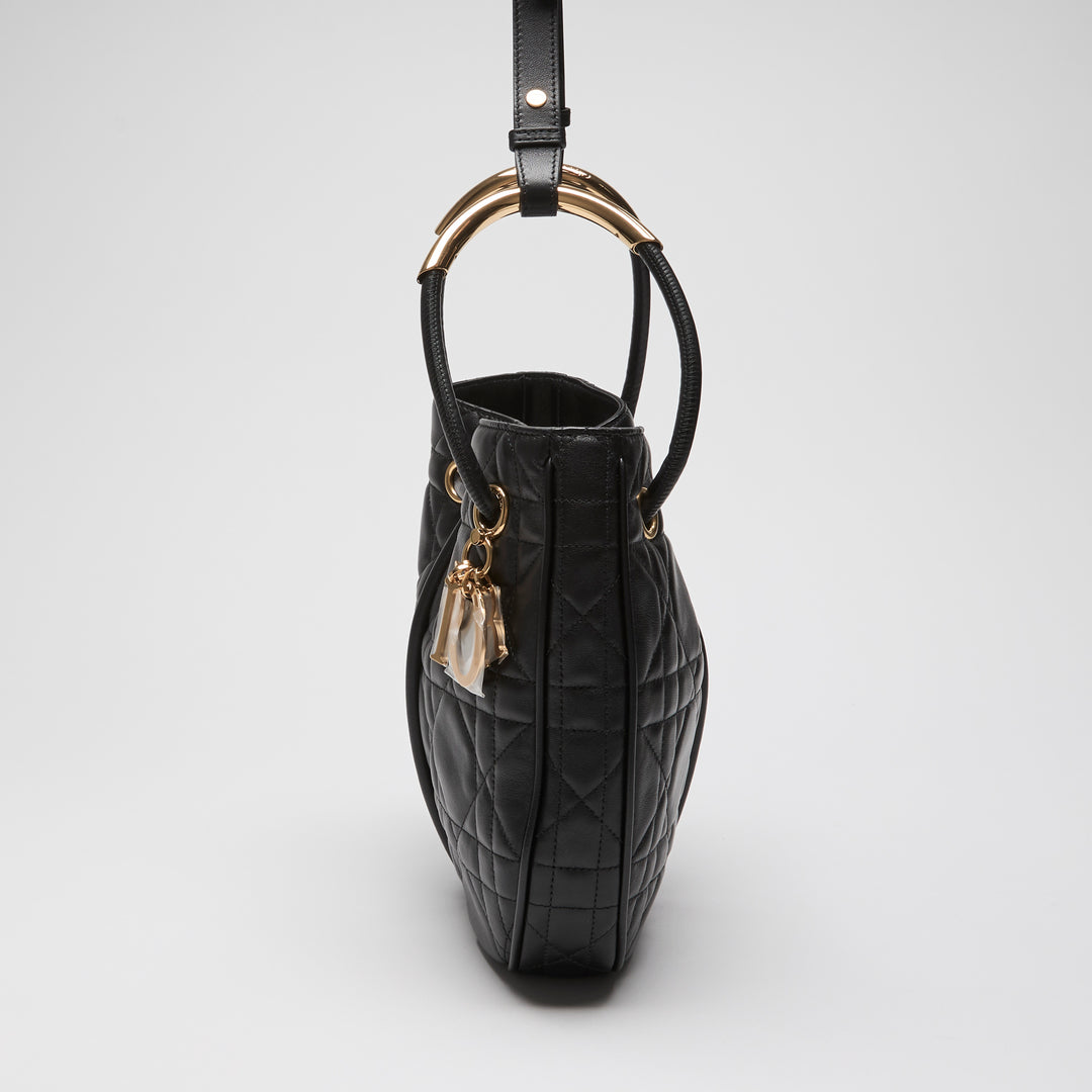 Dior Black Cannage Lambskin Leather Medium Nolita Tote Bag