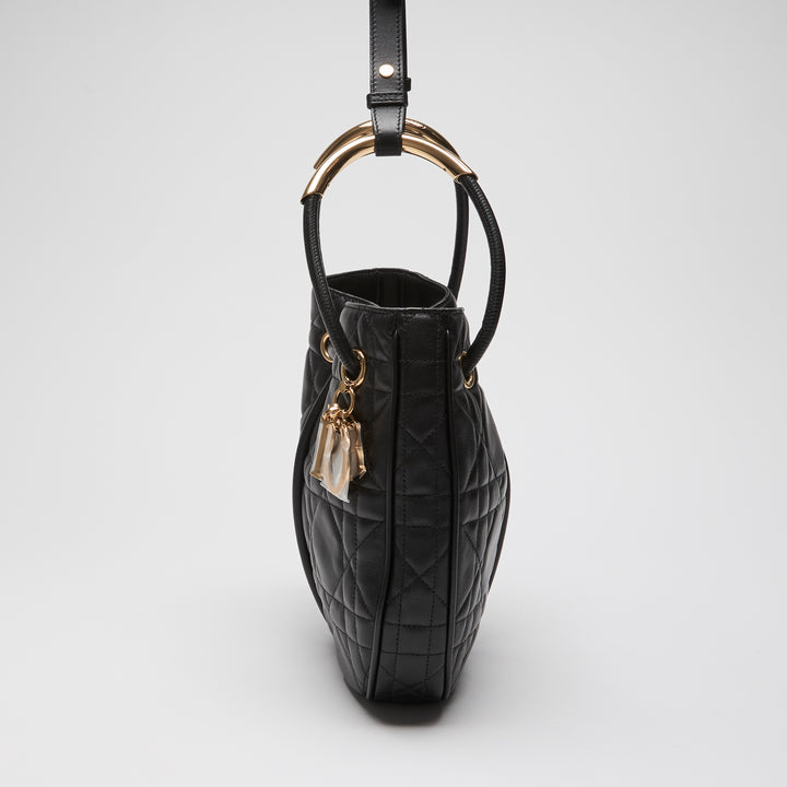 Dior Black Cannage Lambskin Leather Medium Nolita Tote Bag