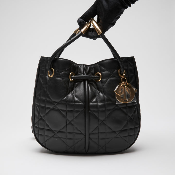 Dior Black Cannage Lambskin Leather Medium Nolita Tote Bag