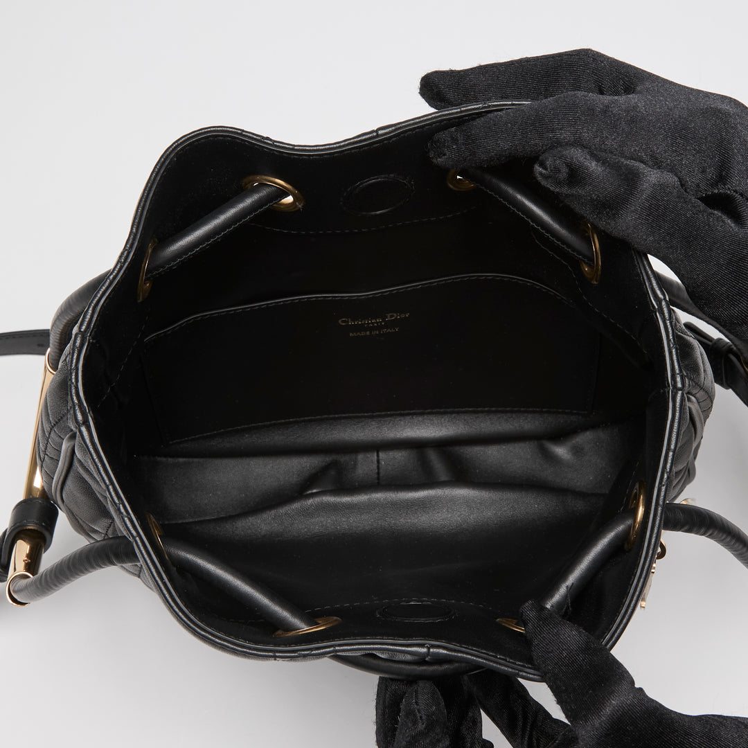 Dior Black Cannage Lambskin Leather Medium Nolita Tote Bag