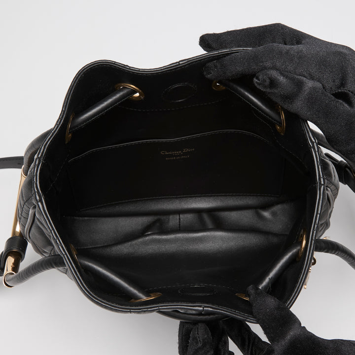 Dior Black Cannage Lambskin Leather Medium Nolita Tote Bag