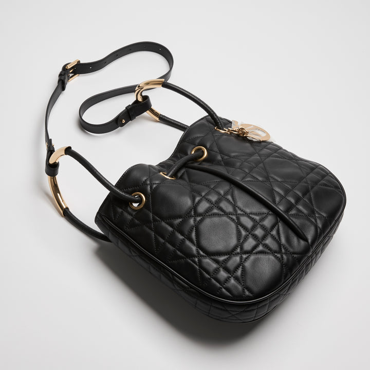 Dior Black Cannage Lambskin Leather Medium Nolita Tote Bag