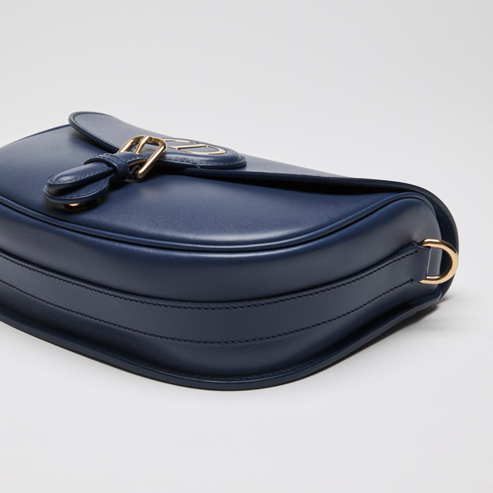 Dior Navy Blue Box Calfskin Leather Medium Bobby Bag