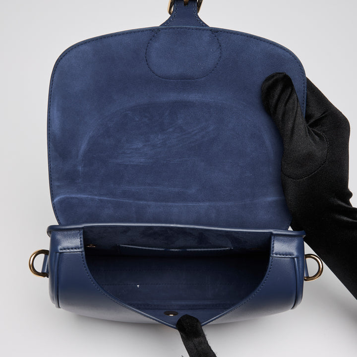 Dior Navy Blue Box Calfskin Leather Medium Bobby Bag