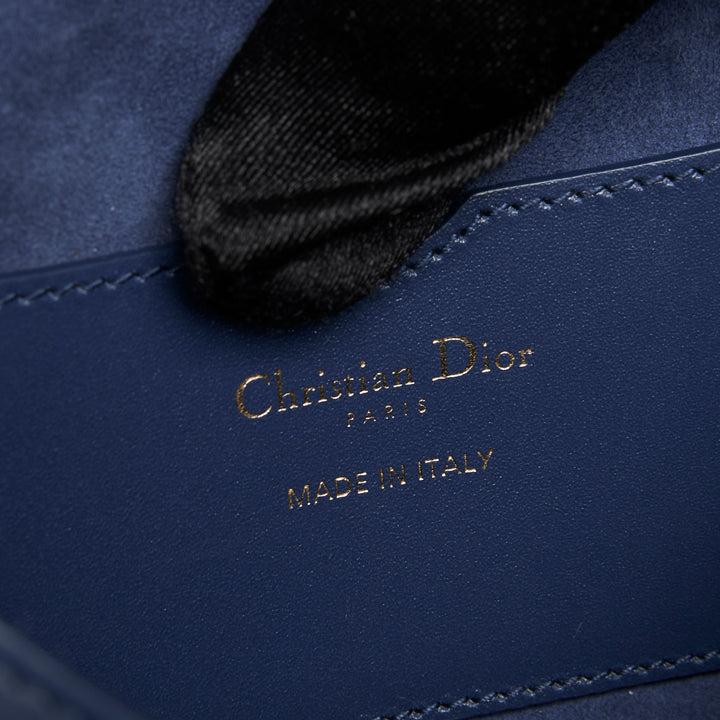 Dior Navy Blue Box Calfskin Leather Medium Bobby Bag