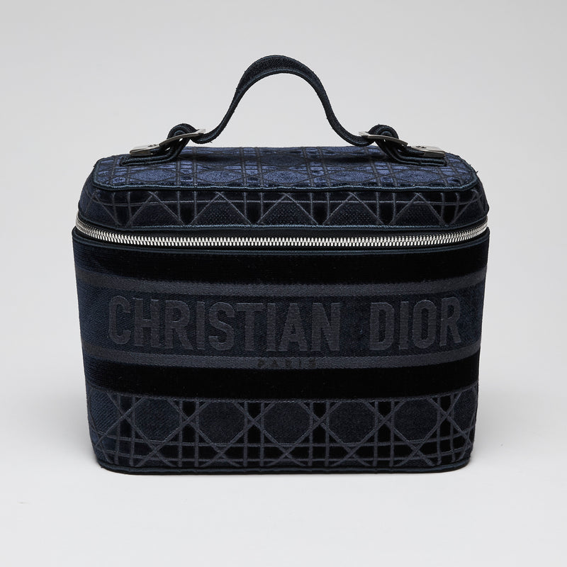 Dior Velvet  Cannage Vanity Case Blue