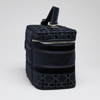 Dior Velvet  Cannage Vanity Case Blue