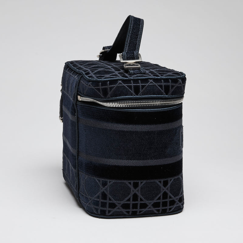 Dior Velvet  Cannage Vanity Case Blue