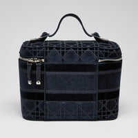 Dior Velvet  Cannage Vanity Case Blue