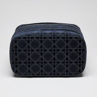 Dior Velvet  Cannage Vanity Case Blue