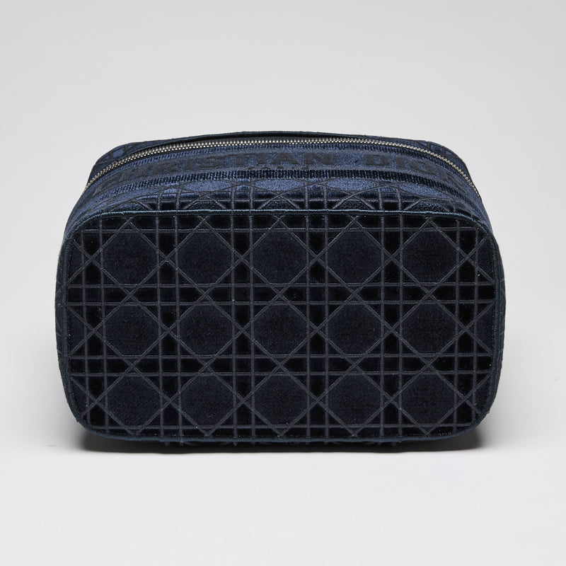 Dior Velvet  Cannage Vanity Case Blue