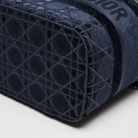 Dior Velvet  Cannage Vanity Case Blue