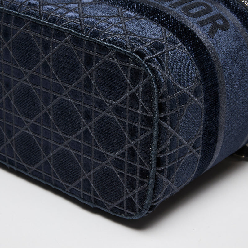 Dior Velvet  Cannage Vanity Case Blue