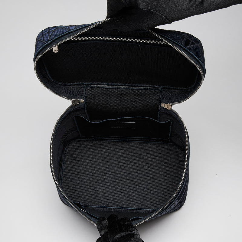 Dior Velvet  Cannage Vanity Case Blue