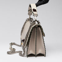 Fendi Smooth Leather Grey Kan I Scalloped Shoulder Bag