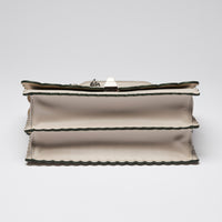 Fendi Smooth Leather Grey Kan I Scalloped Shoulder Bag