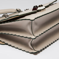 Fendi Smooth Leather Grey Kan I Scalloped Shoulder Bag