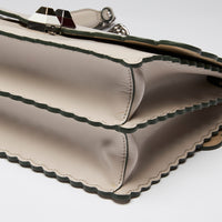 Fendi Smooth Leather Grey Kan I Scalloped Shoulder Bag
