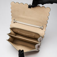 Fendi Smooth Leather Grey Kan I Scalloped Shoulder Bag