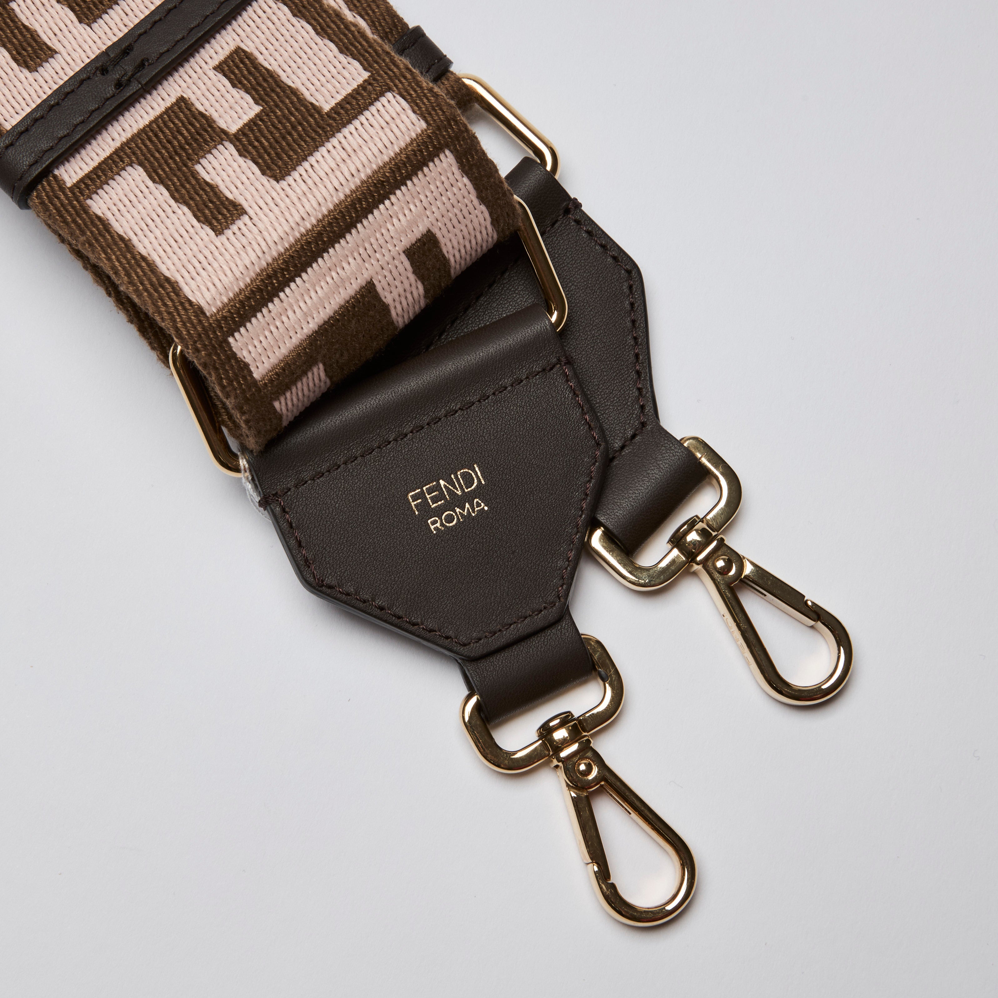 Fendi Brown and Pink Guitar Strap