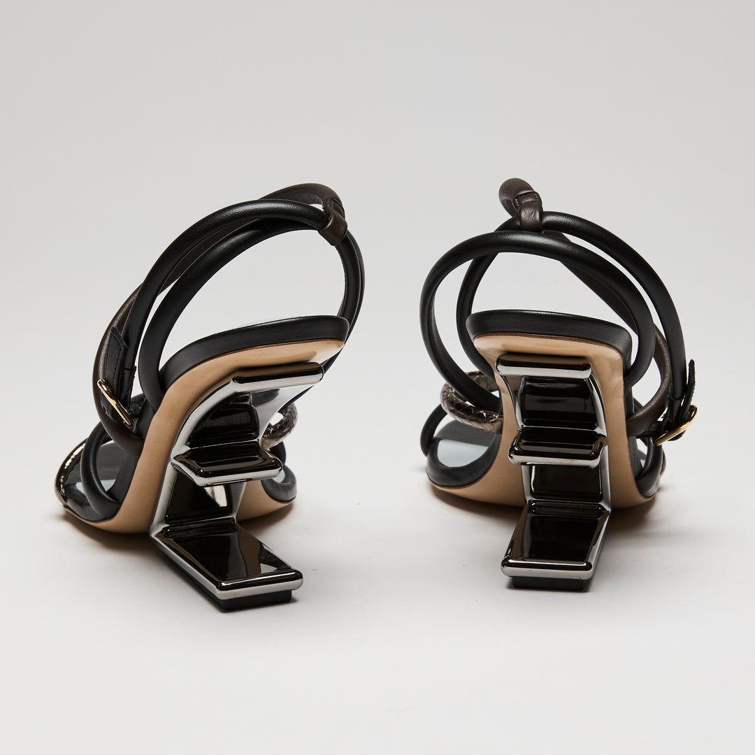 Fendi "Fendi First" Leather Sandals, Size 36.5