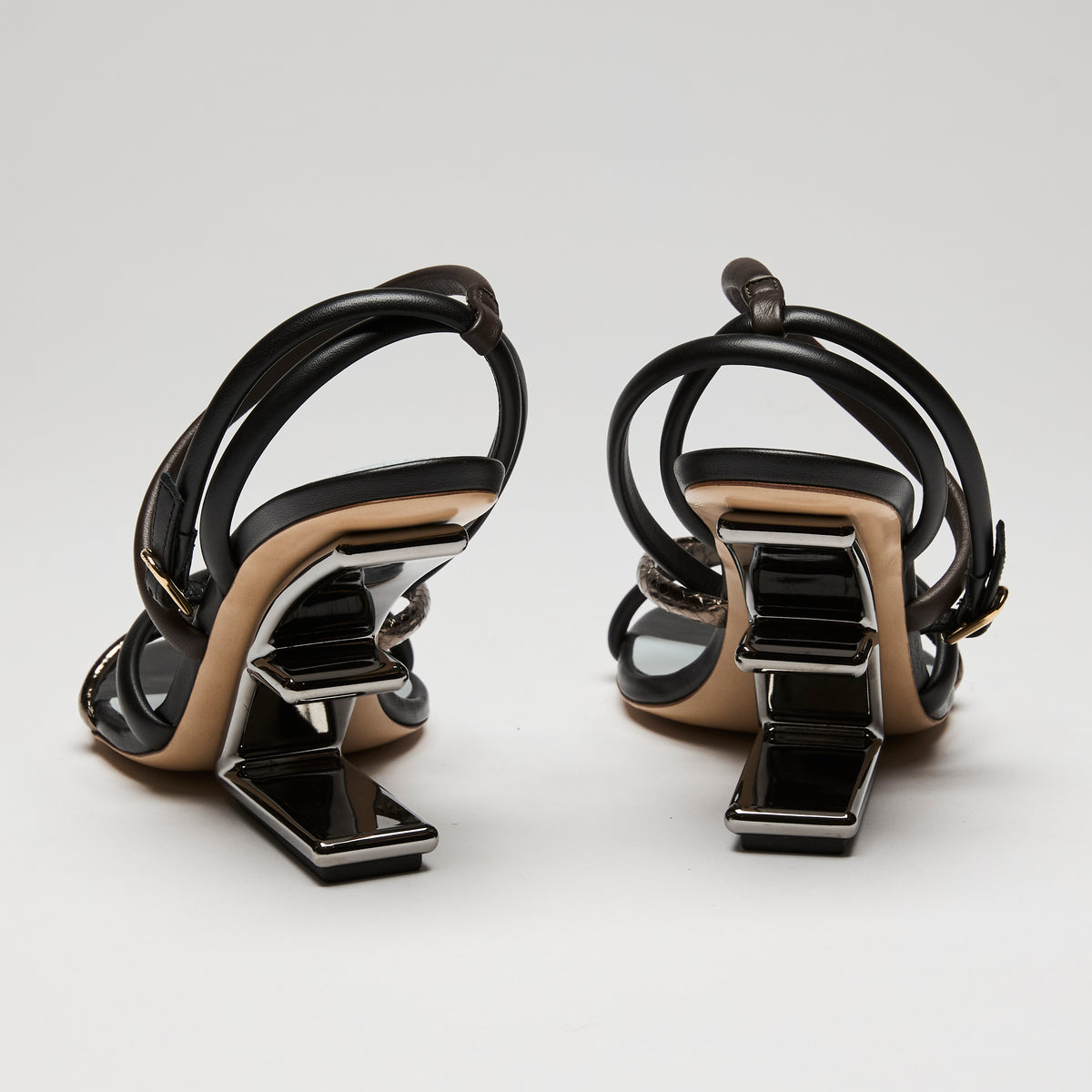 Fendi "Fendi First" Leather Sandals, Size 36.5