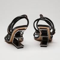 Fendi "Fendi First" Leather Sandals, Size 36.5