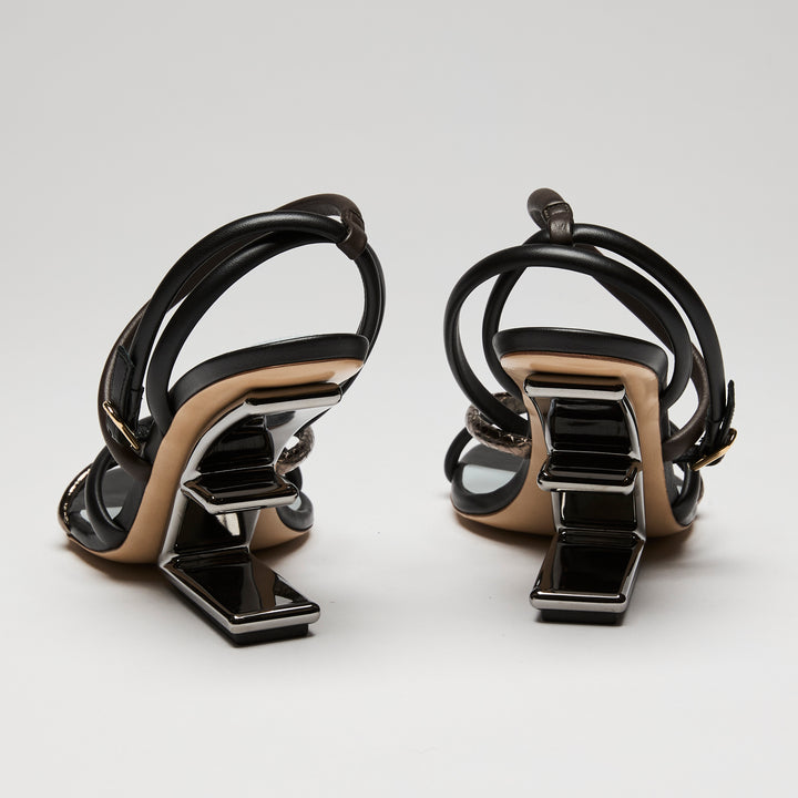 Fendi "Fendi First" Leather Sandals, Size 36.5