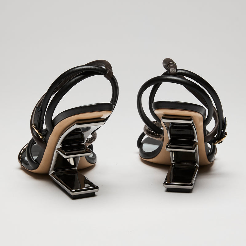 Fendi "Fendi First" Leather Sandals, Size 36.5