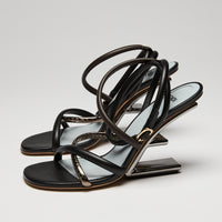 Fendi "Fendi First" Leather Sandals, Size 36.5