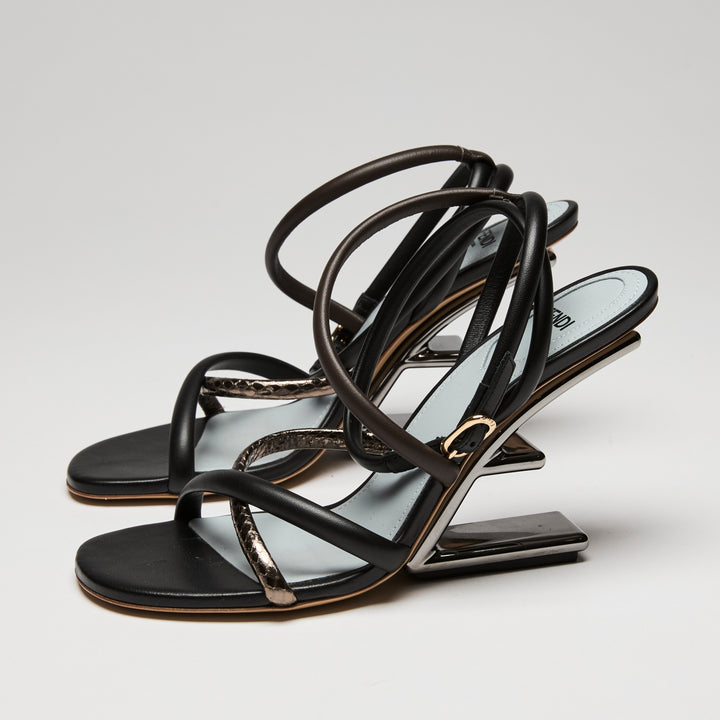 Fendi "Fendi First" Leather Sandals, Size 36.5