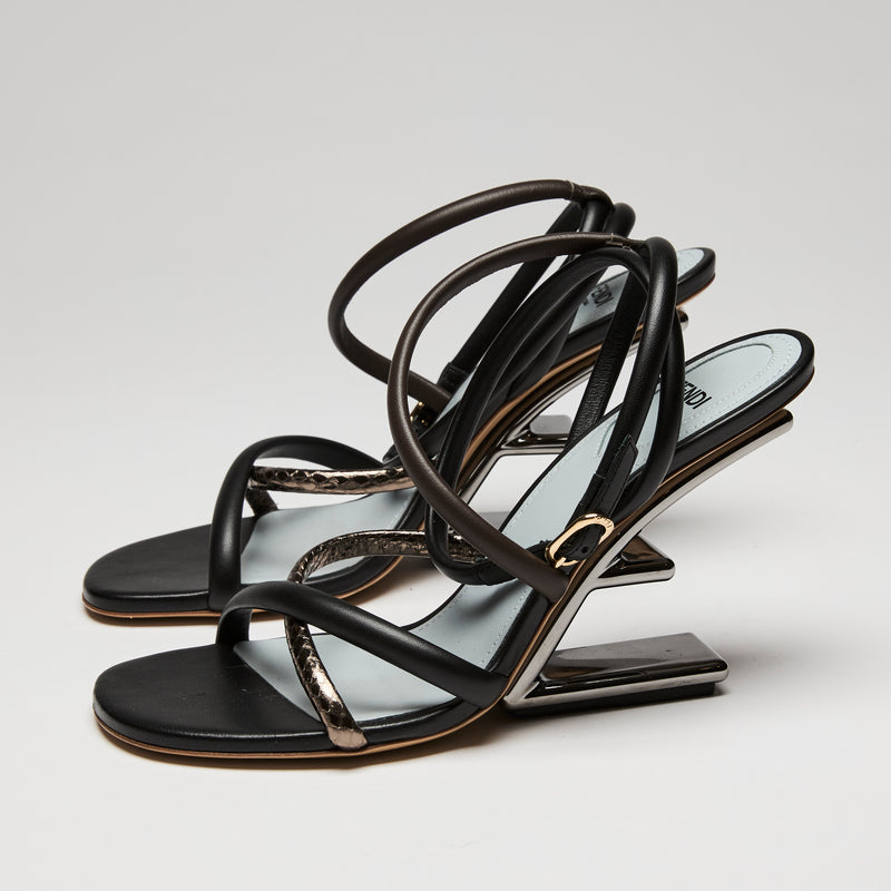 Fendi "Fendi First" Leather Sandals, Size 36.5