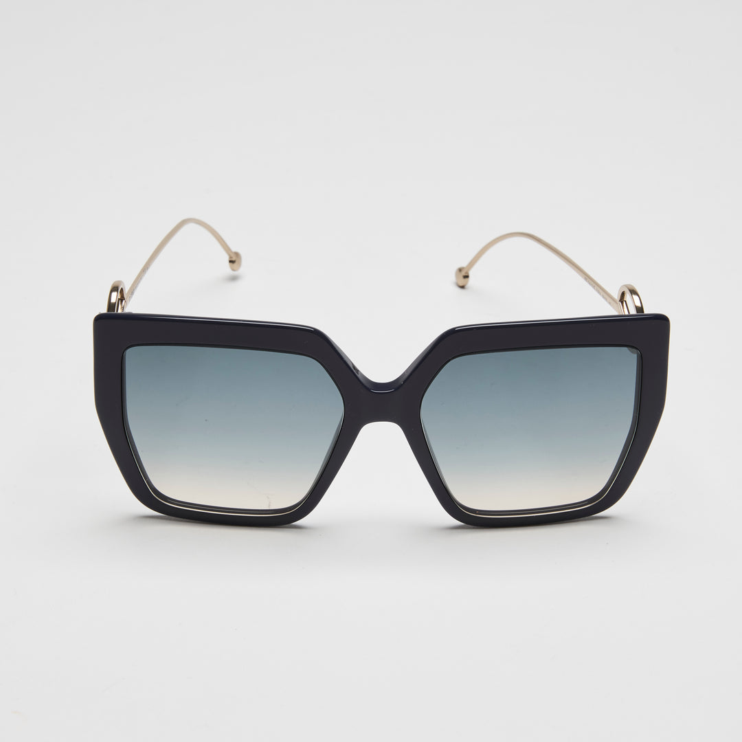Fendi Navy Blue FF Gradient Square Frame Sunglasses