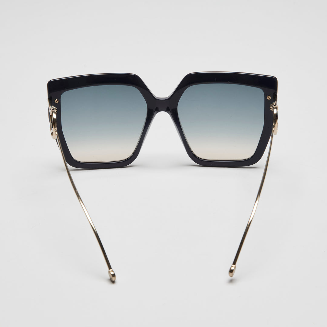 Fendi Navy Blue FF Gradient Square Frame Sunglasses