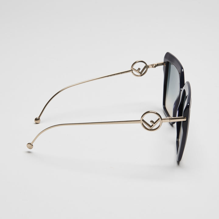 Fendi Navy Blue FF Gradient Square Frame Sunglasses