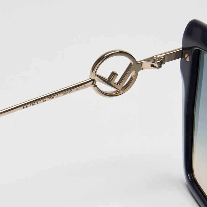 Fendi Navy Blue FF Gradient Square Frame Sunglasses