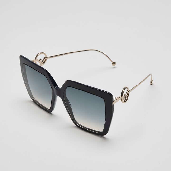 Fendi Navy Blue FF Gradient Square Frame Sunglasses
